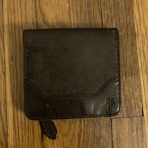 Frye leather snap wallet